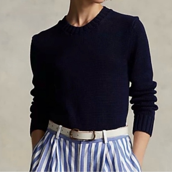 Ralph Lauren Women’s Cotton Crewneck Sweater NWT - Picture 2 of 5